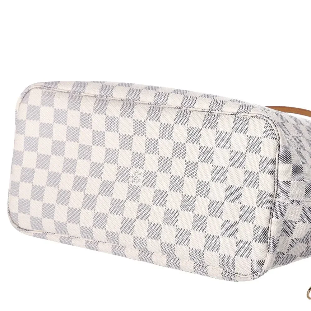 Louis Vuitton Neverfull MM Tote Bag N51107 Damier Azur Beige Multi